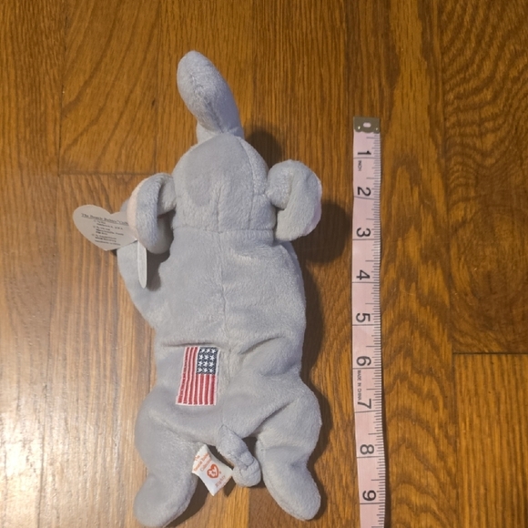 BOGO Ty Gray Elephant Plush with Flag Patch - Picture 6 of 7